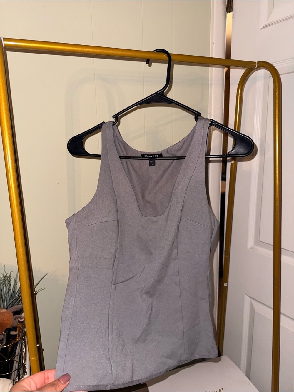 Express Gray Scoop Neck Tank Top